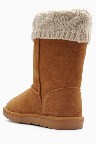 Knit Detail Pull-On Boots (Younger Girls)